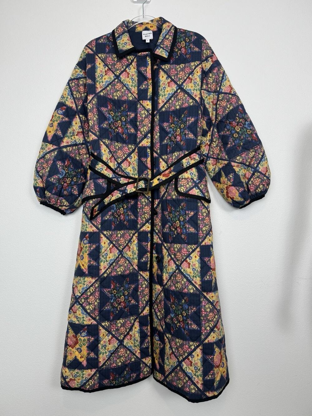 Hunter Bell Patchwork Coat Women’s Small Wales Hightower Boho Chic Retired Rare - Picture 1 of 16